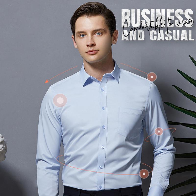 (Halloween Christmas Hot Sale) Men\'s Wardrobe essentials ✨Stretch Non-iron Anti-wrinkle Shirt