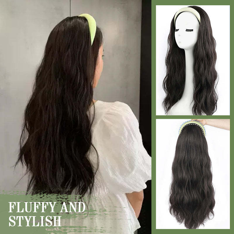 Women\'s long curly hairband wig headpiece