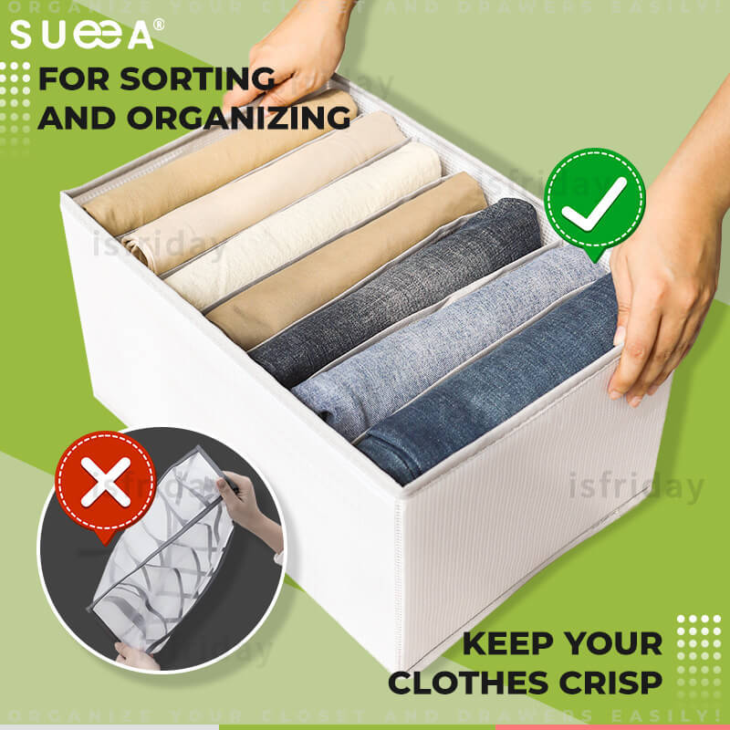 Sueea® Upgraded Clothes Organizer With Dividers