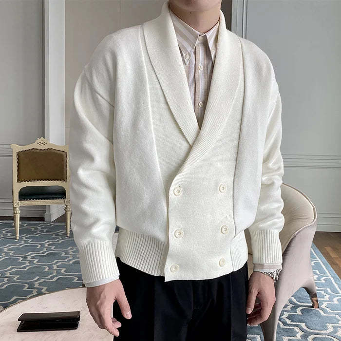 Gentleman Autumn And Winter Double Button Knitted Cardigan