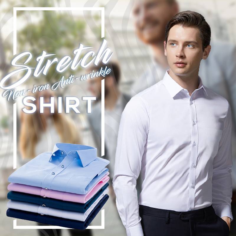(Halloween Christmas Hot Sale) Men\'s Wardrobe essentials ✨Stretch Non-iron Anti-wrinkle Shirt