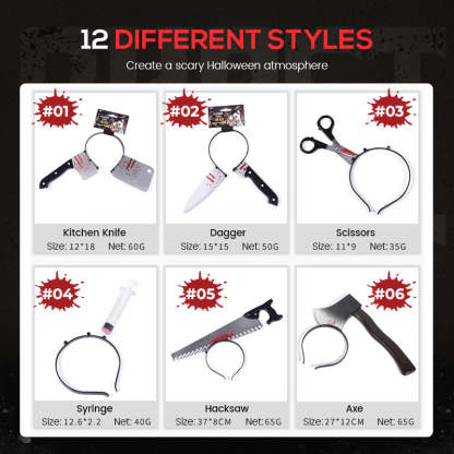 Pousbo® Halloween Through Head Knife Headbands