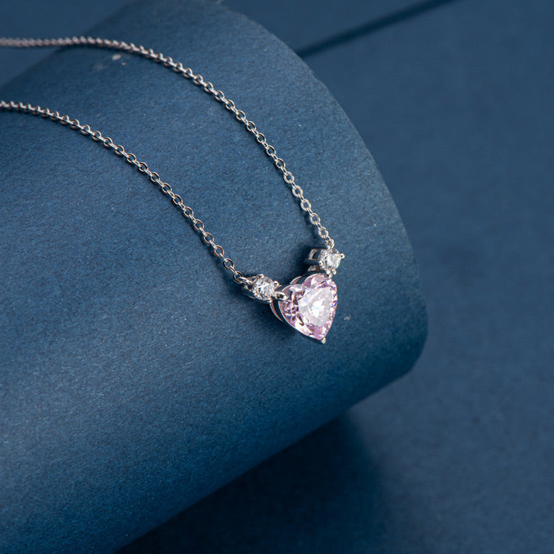 Loving Heart Pink Diamond Necklace