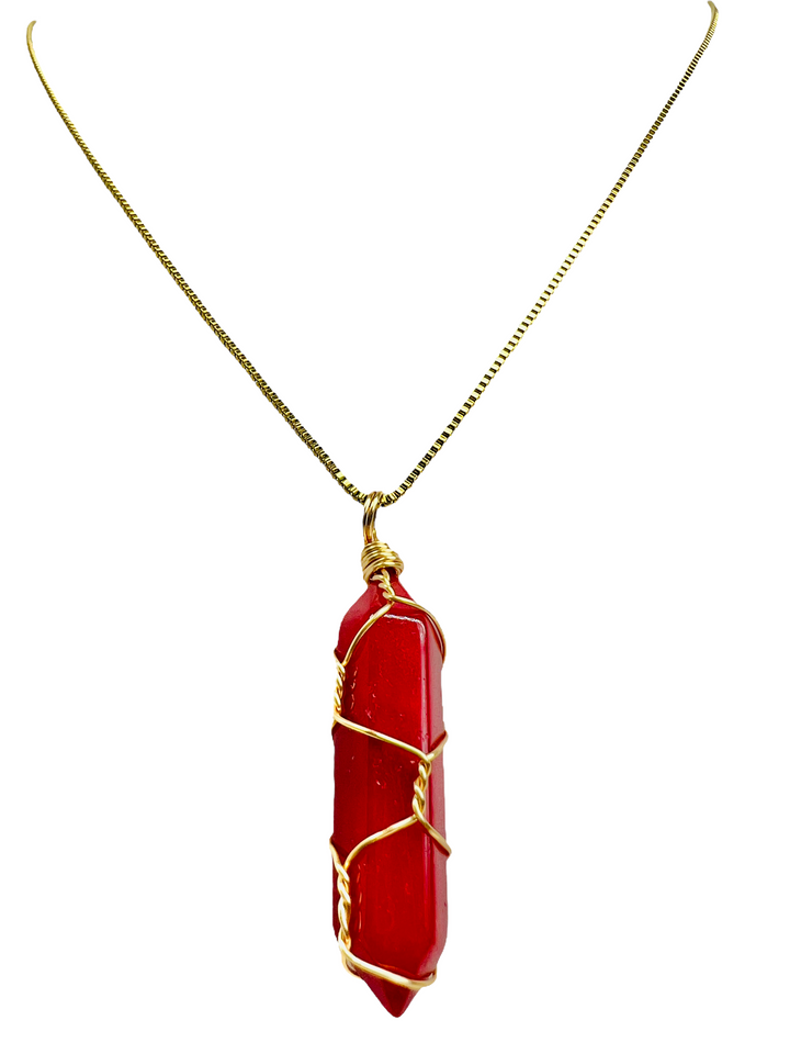 RED CRYSTAL STONE NECKLACE