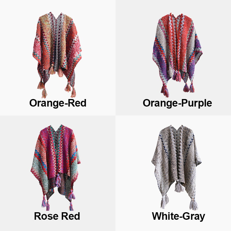 Ethnic Style Knitted Shawl