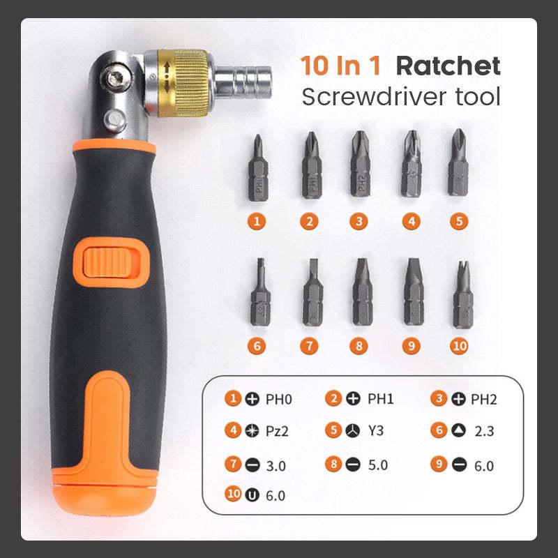 Pousbo® Multifunctional Ratchet Screwdriver 10 In 1