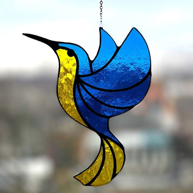 Ukraine Glass Hummingbird Suncatcher