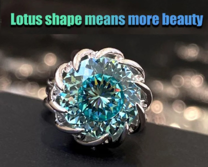 6 Carat Paraiba Blue-green Lotus Zircon Ring