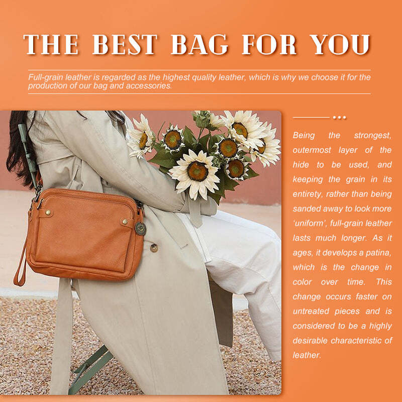 Three-Layer Leather Crossbody Shoulder & Clutch Bag