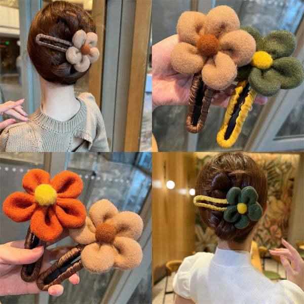 Plush flower clip