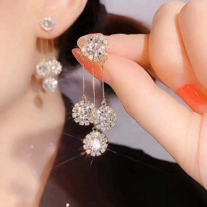 2023 Zircon Round Petal Earrings