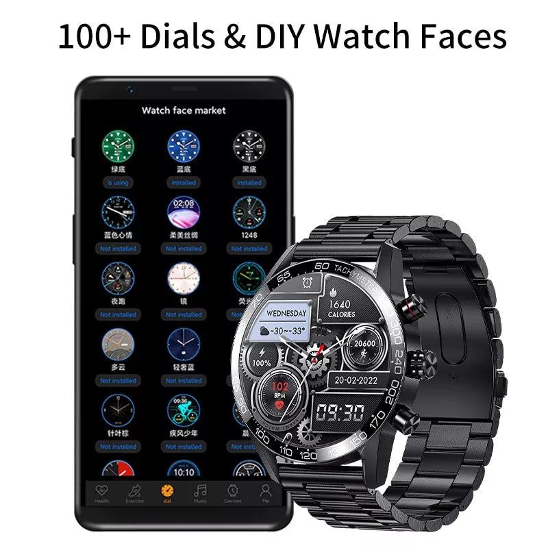 NEW SMART WATCH CUSTOM WATCH FACE SPORTS WATERPROOF BLUETOOTH CALL SMARTWATCH ECG+PPG