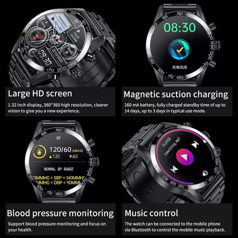 NEW SMART WATCH CUSTOM WATCH FACE SPORTS WATERPROOF BLUETOOTH CALL SMARTWATCH ECG+PPG