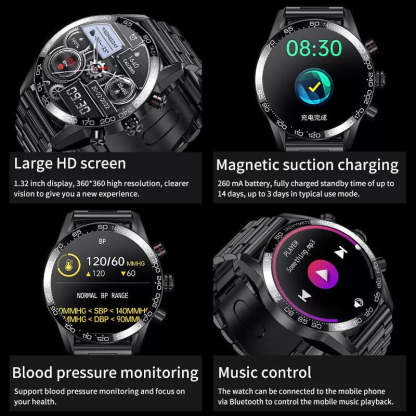 NEW SMART WATCH CUSTOM WATCH FACE SPORTS WATERPROOF BLUETOOTH CALL SMARTWATCH ECG+PPG