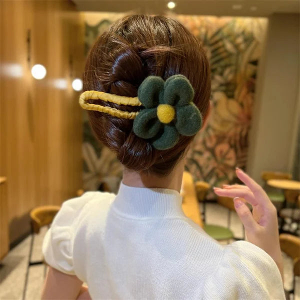 Plush flower clip