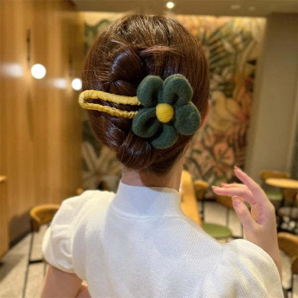 Plush flower clip