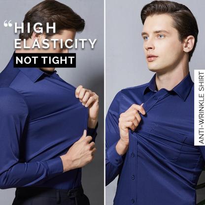 (Halloween Christmas Hot Sale) Men\'s Wardrobe essentials ✨Stretch Non-iron Anti-wrinkle Shirt