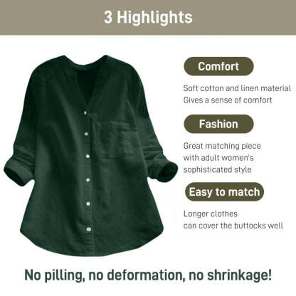 Japanese Style Handmade Linen Cotton Casual Loose Shirt（Buy 2 Automati