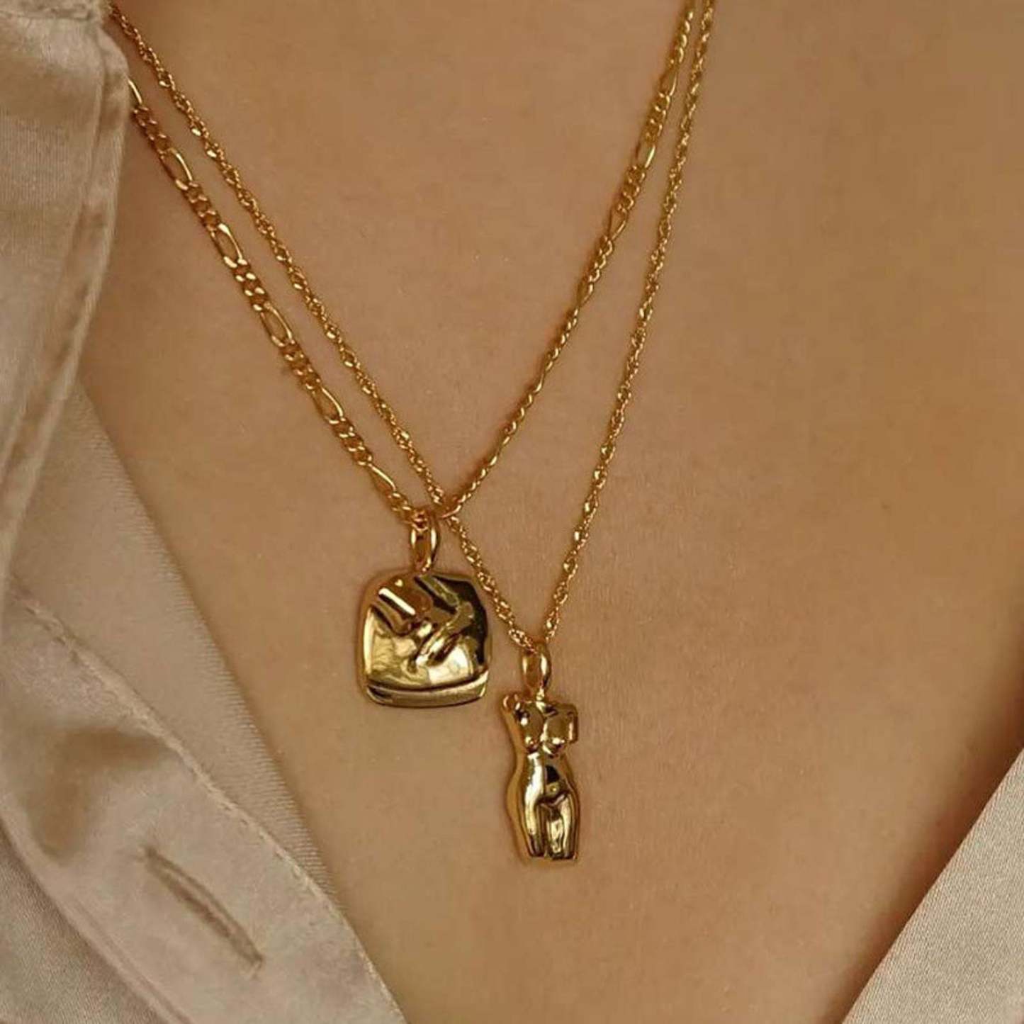 3D Three-Dimensional Half Face Necklace
