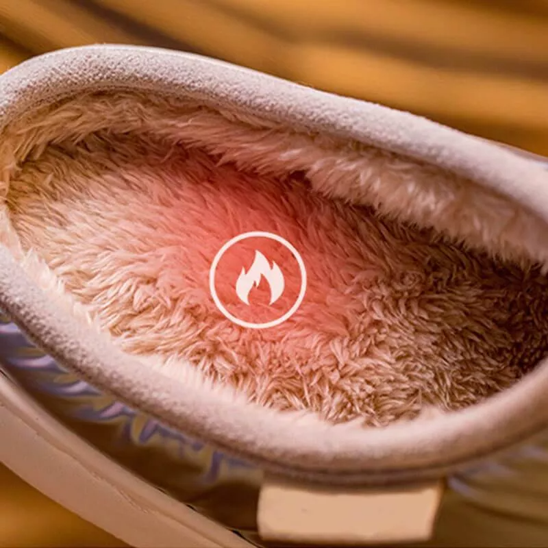 New Style Down Fabric Thick-Soled Warm Slippers