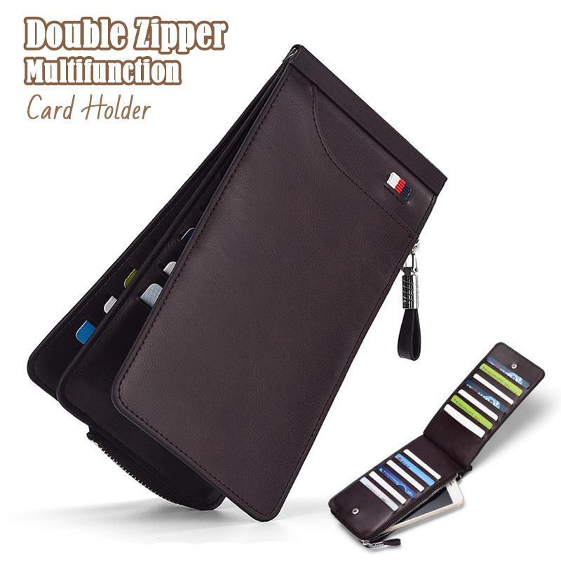 Double Zipper Multifunction Card Holder