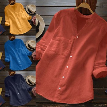 Japanese Style Handmade Linen Cotton Casual Loose Shirt（Buy 2 Automati