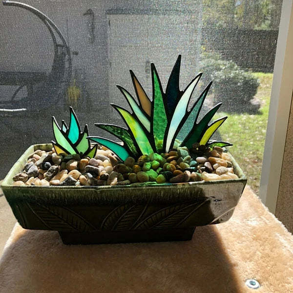 (Mother's Day Flash Sale-50% OFF)Suncatcher Stained Agave Plante