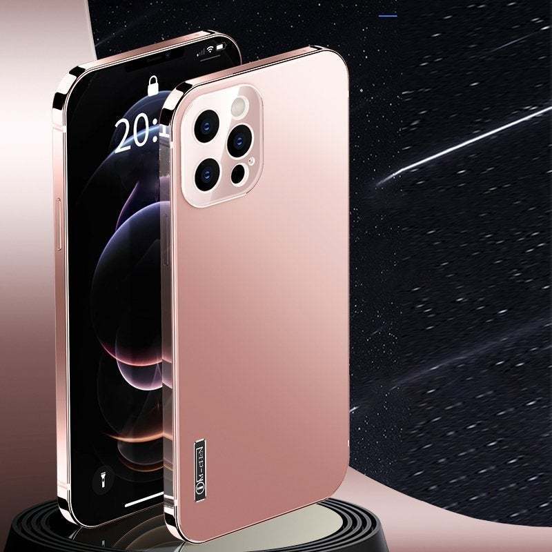 Stainless Steel Frame Matte Case Cover For iPhone