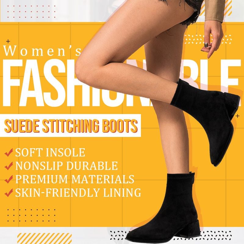 Women’s Fashionable Suede Stitching Boots