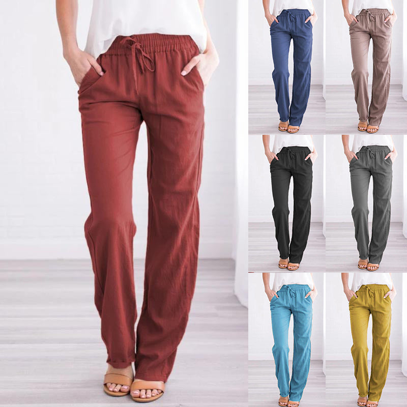 40 % DE RÉDUCTION-Pantalon ample et confortable en lin et coton pour femmes