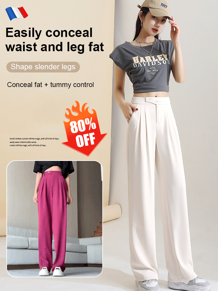 Pantalon polyvalent à taille haute et à jambe large, flatteur pour la silhouette (2 achats gratuits)