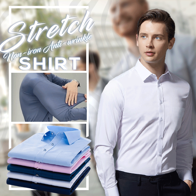 (Halloween Christmas Hot Sale) Men\'s Wardrobe essentials ✨Stretch Non-iron Anti-wrinkle Shirt