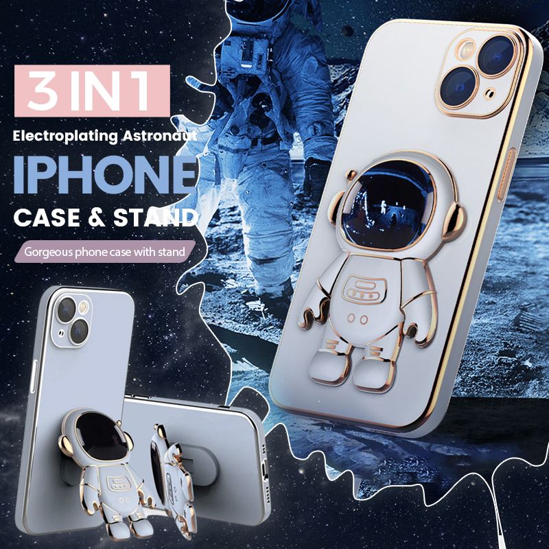 Electroplating Astronaut iPhone Case & Stand aelisa