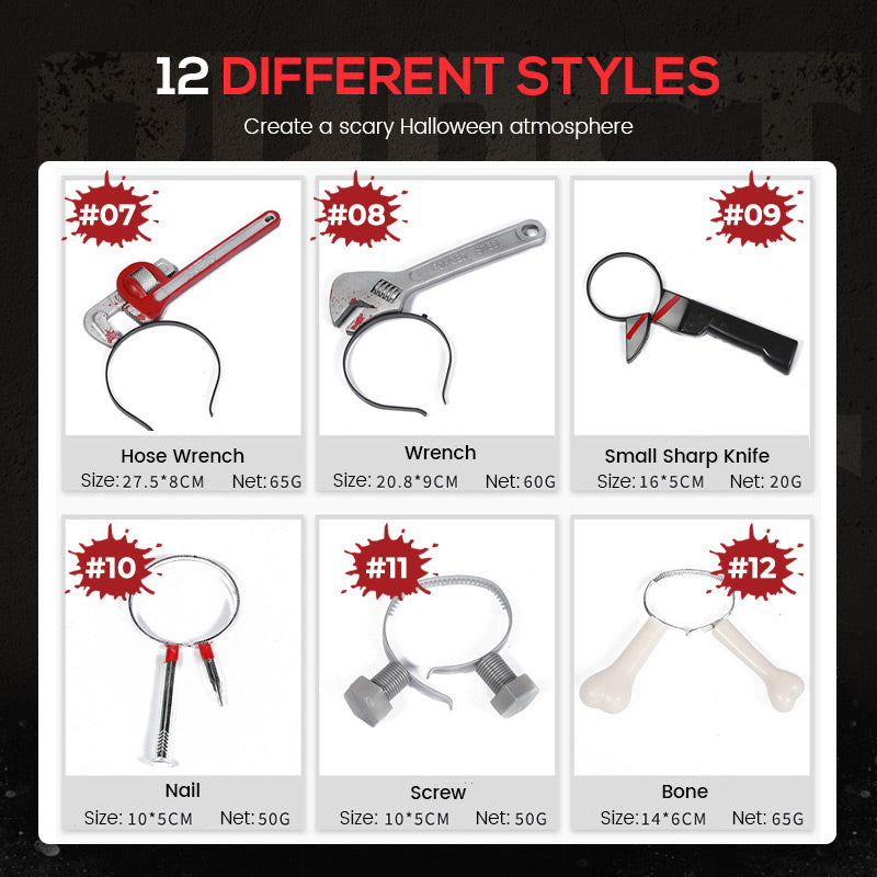 Pousbo® Halloween Through Head Knife Headbands