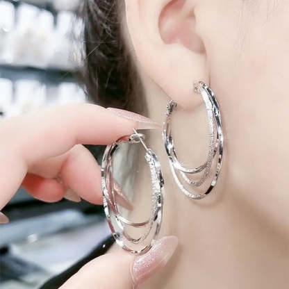 Three -Layer Circle Earrings