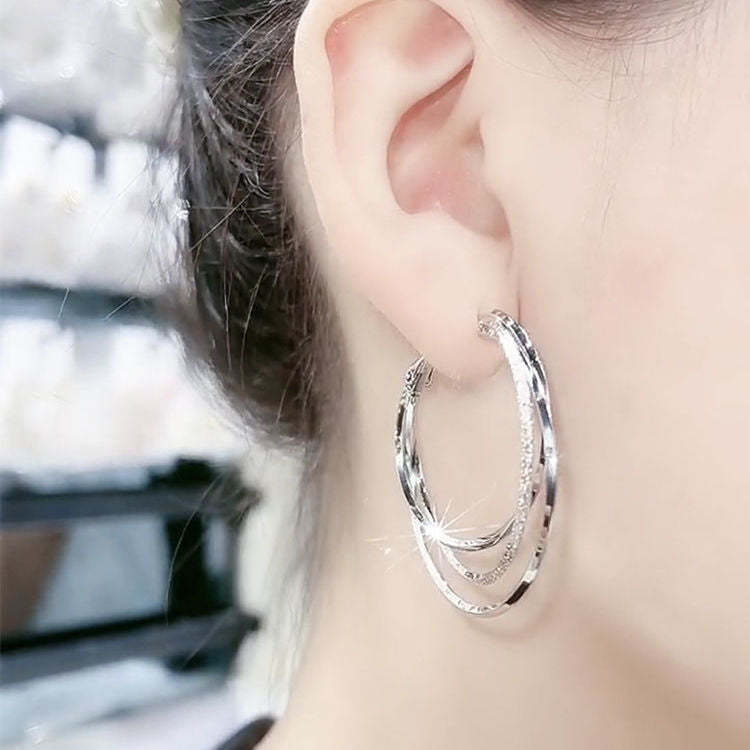 Three -Layer Circle Earrings
