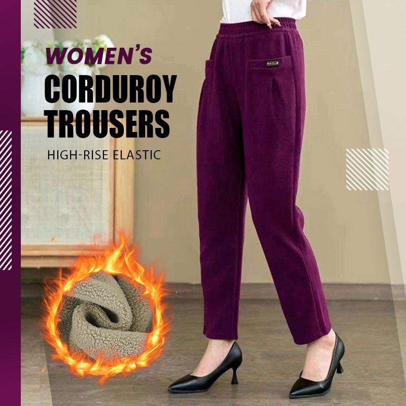 Women’s High-rise Elastic Corduroy Trousers
