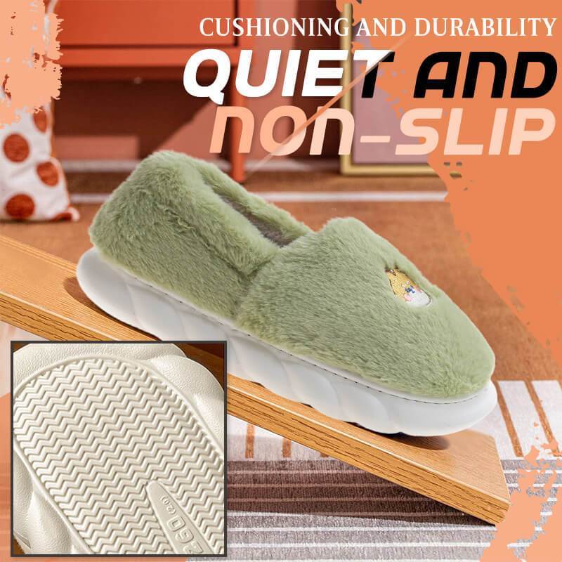 Thick Bottom Plus Velvet Cotton Slippers