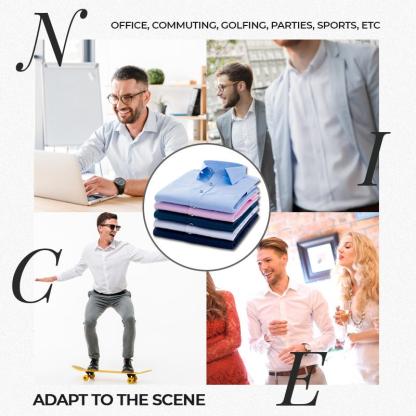 (Halloween Christmas Hot Sale) Men\'s Wardrobe essentials ✨Stretch Non-iron Anti-wrinkle Shirt