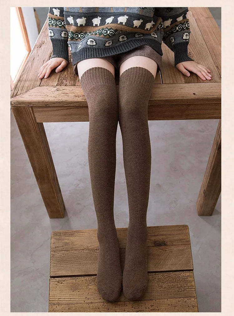 Warm Thigh High Socks Long Stockings