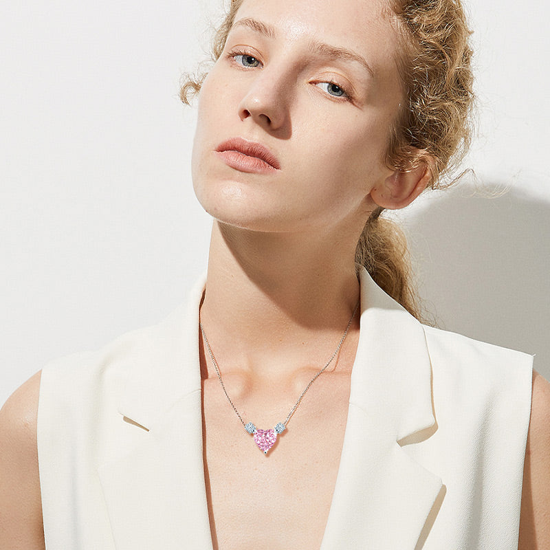 Loving Heart Pink Diamond Necklace