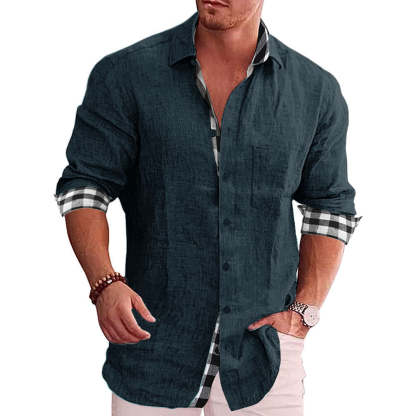 2022 Summer Gentleman Paneled Casual Buttons Pocket Blouse