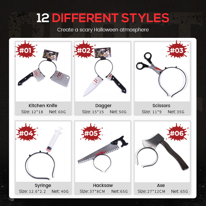 Pousbo® Halloween Through Head Knife Headbands
