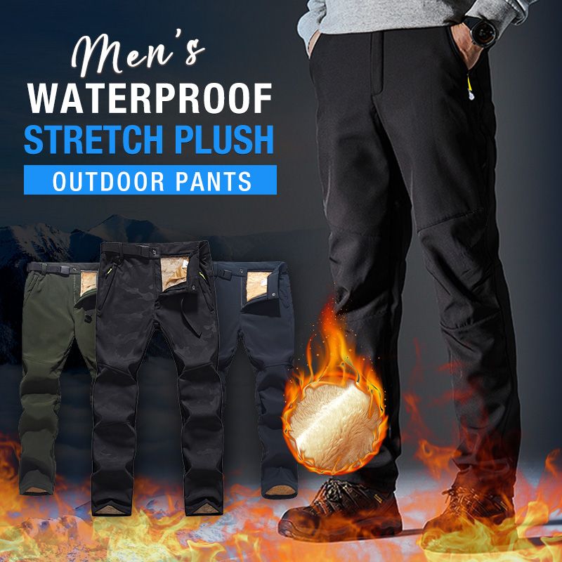 Men’s Waterproof Warm Plush Winter Outdoor Pants