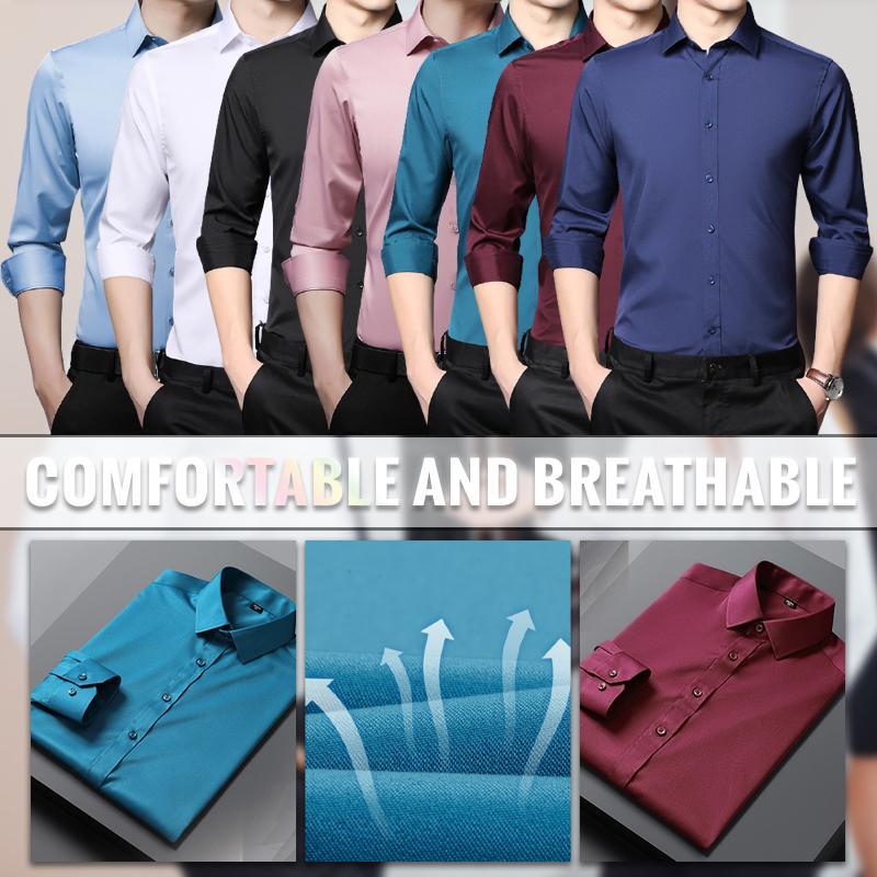 (Halloween Christmas Hot Sale) Men\'s Wardrobe essentials ✨Stretch Non-iron Anti-wrinkle Shirt