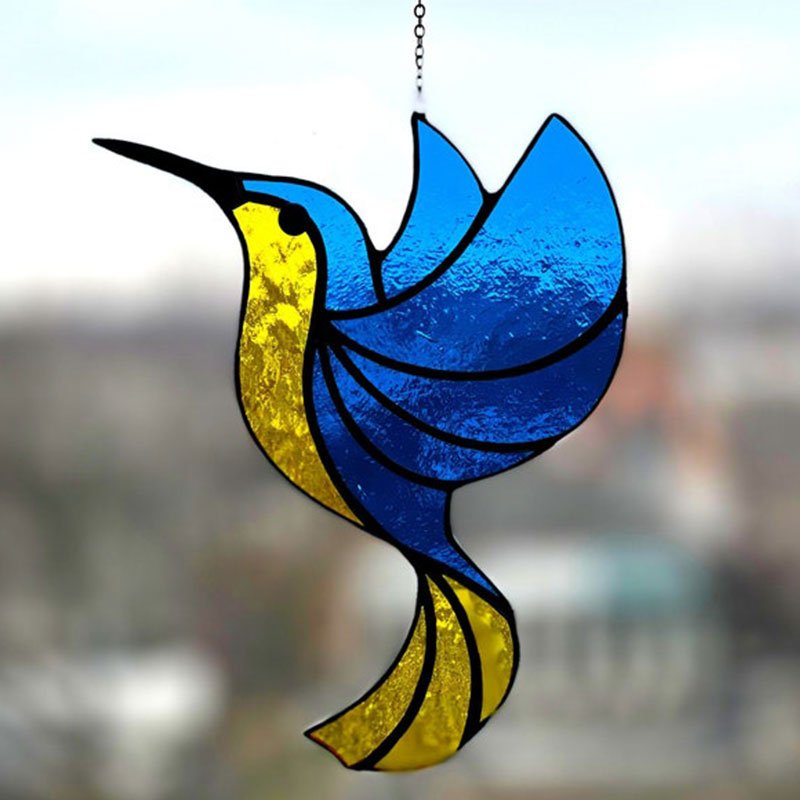 Ukraine Glass Hummingbird Suncatcher