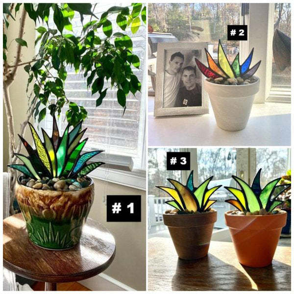 (Mother's Day Flash Sale-50% OFF)Suncatcher Stained Agave Plante