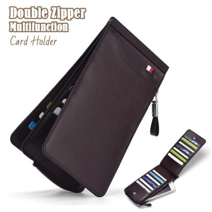 Double Zipper Multifunction Card Holder