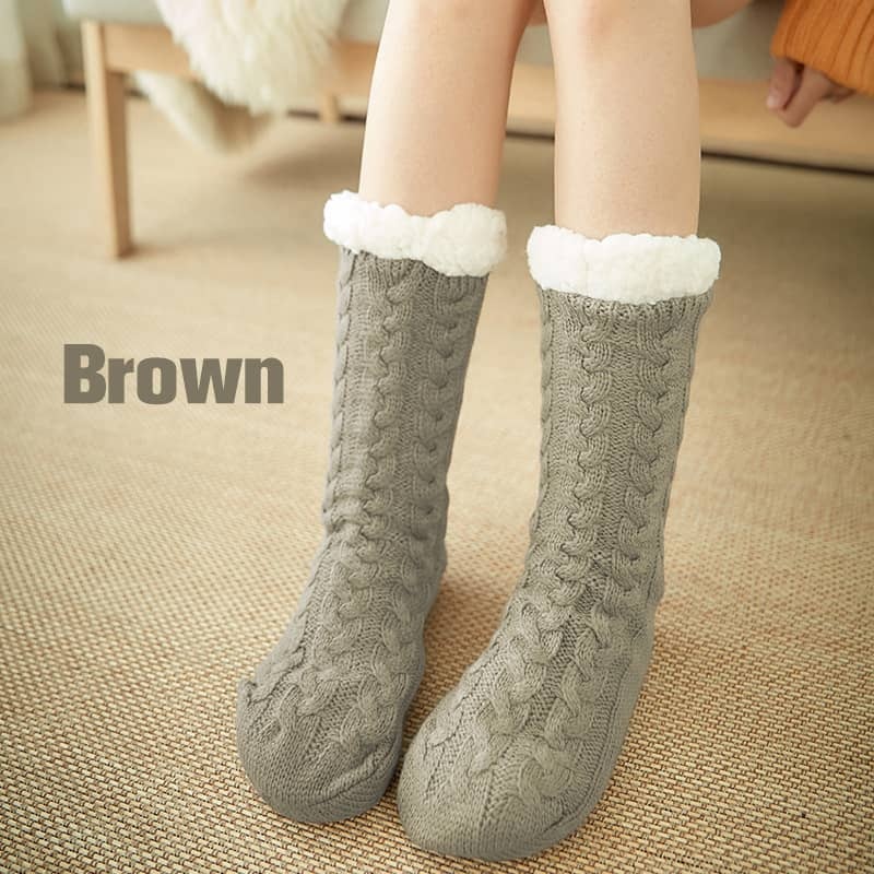 Autumn-winter Plus Velvet Warm Non-slip Socks