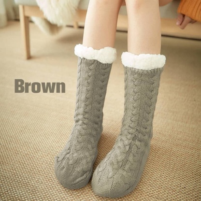 Autumn-winter Plus Velvet Warm Non-slip Socks